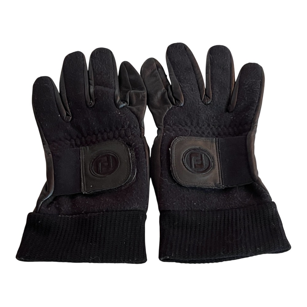 FootJoy WinterSof Mens Golf Gloves Black Fleece Leather Pair Size Med 39099976